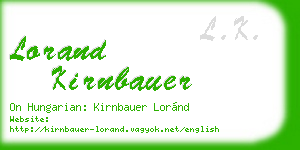 lorand kirnbauer business card
